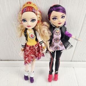 Ever After High Dolls School Spirit Apple White & Raven Queen